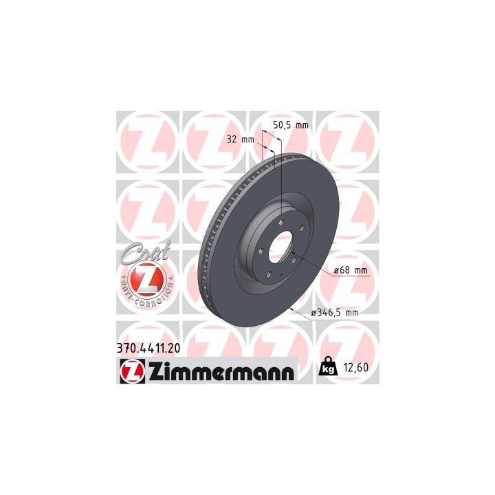 Stabdžių diskas ZIMMERMANN 370.4411.20