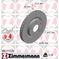 Stabdžių diskas ZIMMERMANN 380.2111.20
