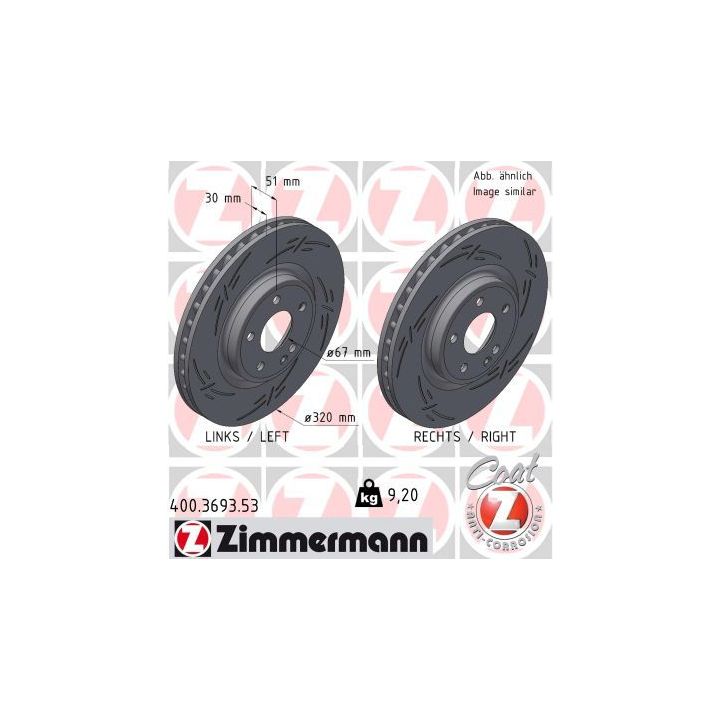 Stabdžių diskas ZIMMERMANN 400.3693.53
