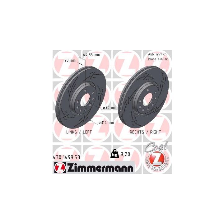 Stabdžių diskas ZIMMERMANN 430.1499.53