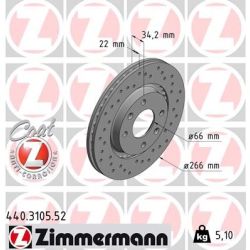 Stabdžių diskas ZIMMERMANN 440.3105.52