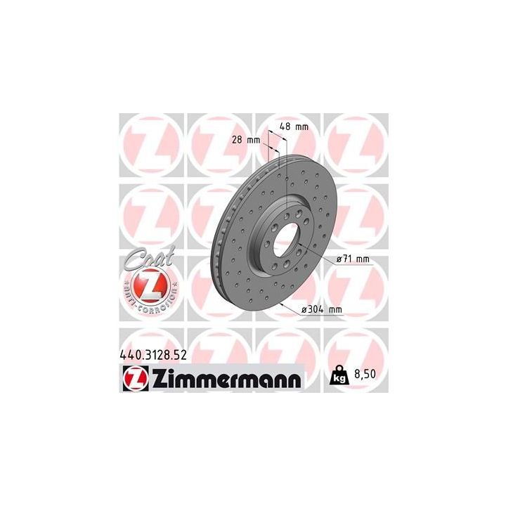 Stabdžių diskas ZIMMERMANN 440.3128.52