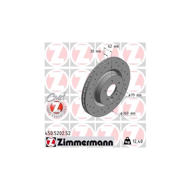 Stabdžių diskas ZIMMERMANN 450.5202.52