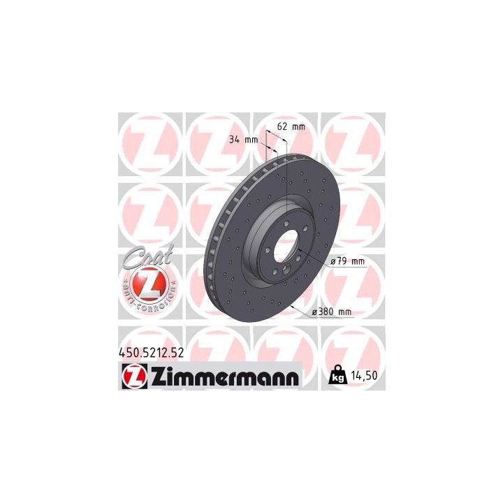 Stabdžių diskas ZIMMERMANN 450.5212.52