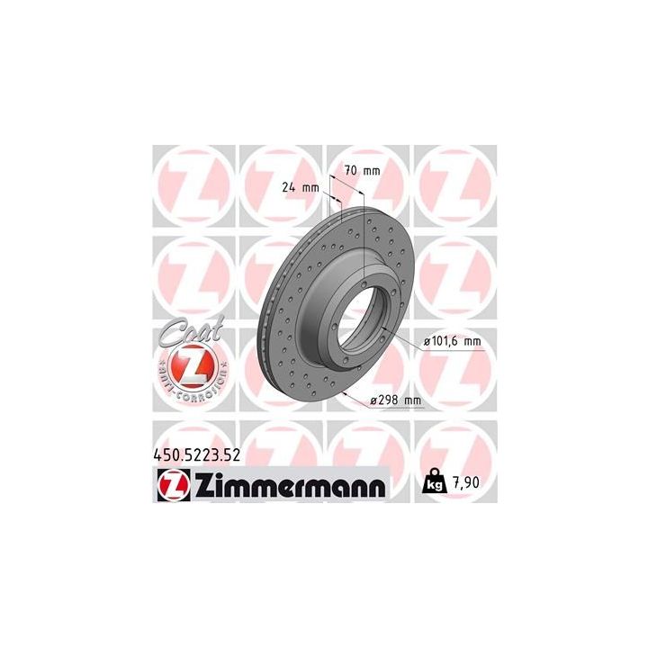 Stabdžių diskas ZIMMERMANN 450.5223.52