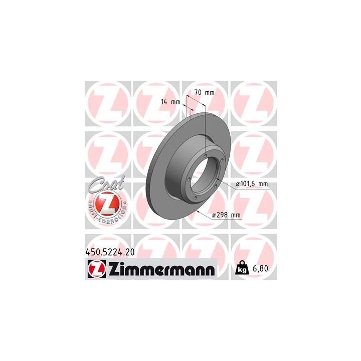 Stabdžių diskas ZIMMERMANN 450.5224.20