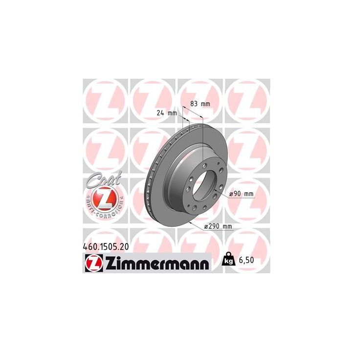 Stabdžių diskas ZIMMERMANN 460.1505.20