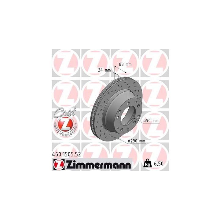 Stabdžių diskas ZIMMERMANN 460.1505.52