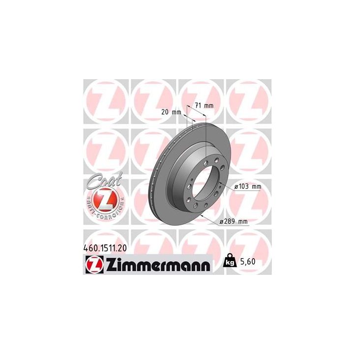 Stabdžių diskas ZIMMERMANN 460.1511.20