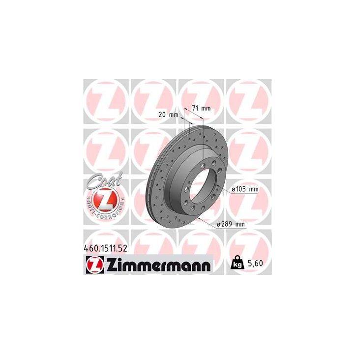 Stabdžių diskas ZIMMERMANN 460.1511.52