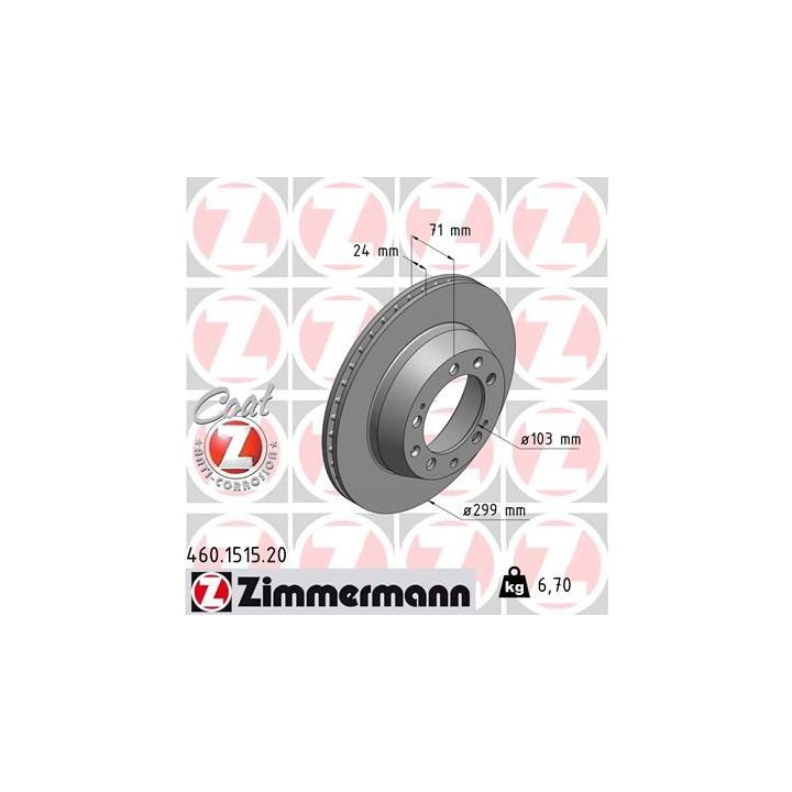 Stabdžių diskas ZIMMERMANN 460.1515.20