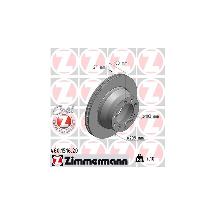 Stabdžių diskas ZIMMERMANN 460.1516.20