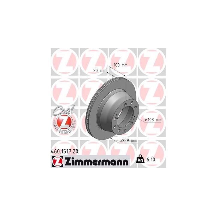 Stabdžių diskas ZIMMERMANN 460.1517.20