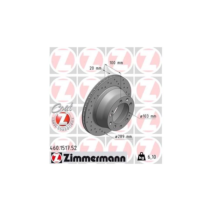 Stabdžių diskas ZIMMERMANN 460.1517.52