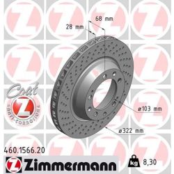 Stabdžių diskas ZIMMERMANN 460.1566.20
