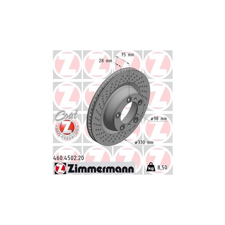 Stabdžių diskas ZIMMERMANN 460.4502.20