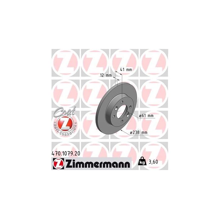 Stabdžių diskas ZIMMERMANN 470.1079.20