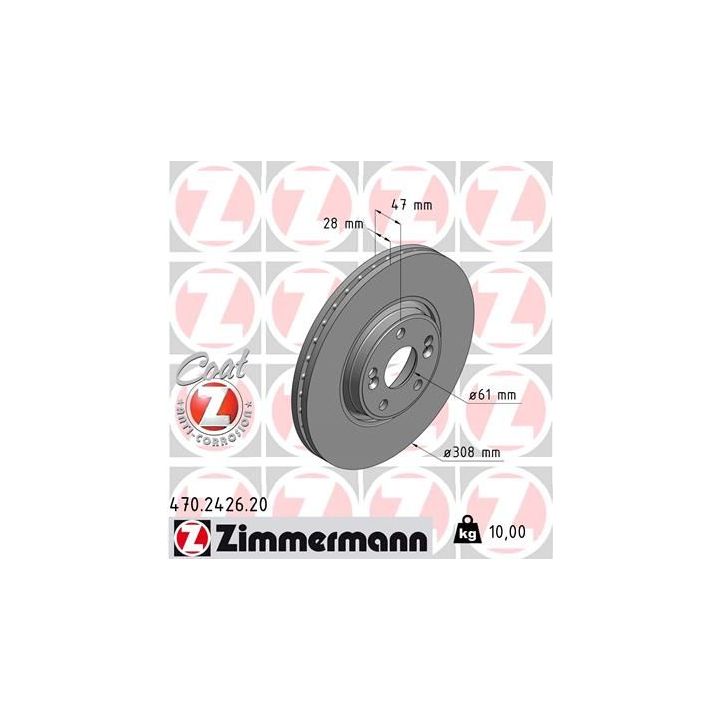 Stabdžių diskas ZIMMERMANN 470.2426.20