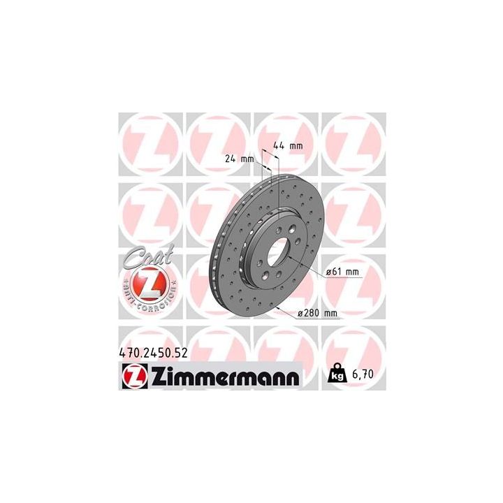 Stabdžių diskas ZIMMERMANN 470.2450.52