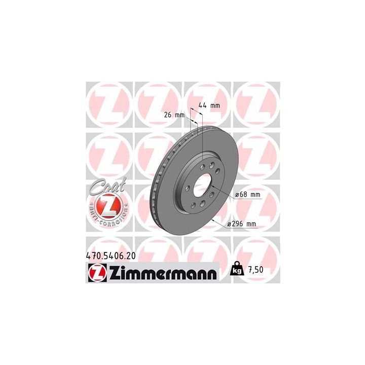 Stabdžių diskas ZIMMERMANN 470.5406.20