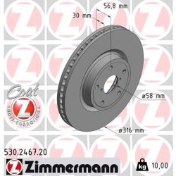 Stabdžių diskas ZIMMERMANN 530.2467.20