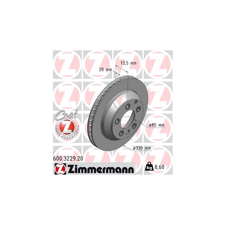 Stabdžių diskas ZIMMERMANN 600.3229.20