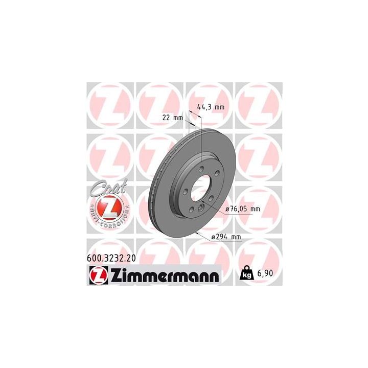 Stabdžių diskas ZIMMERMANN 600.3232.20