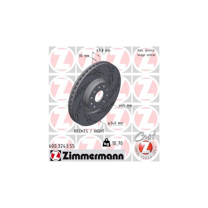 Stabdžių diskas ZIMMERMANN 600.3243.55