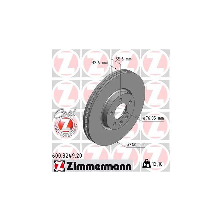 Stabdžių diskas ZIMMERMANN 600.3249.20