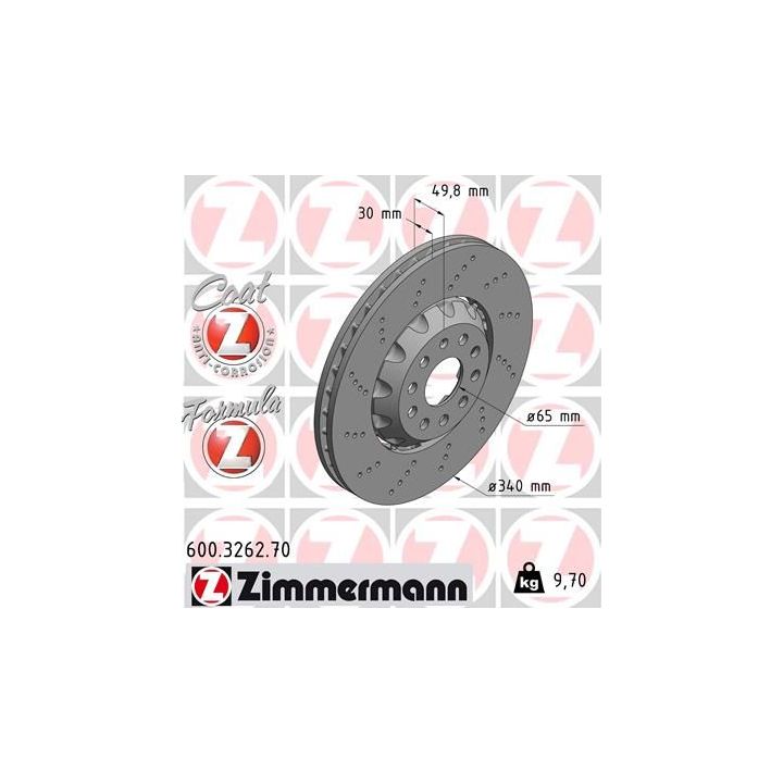 Stabdžių diskas ZIMMERMANN 600.3262.70