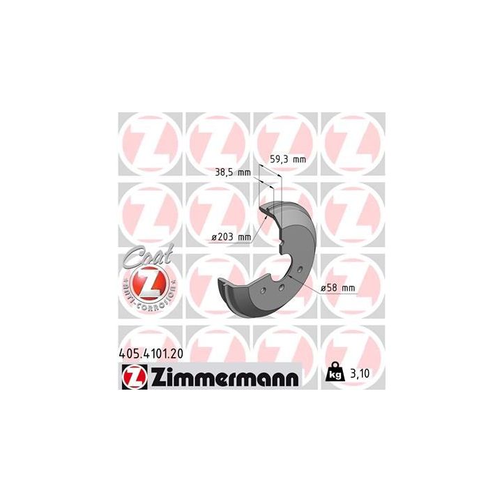 Stabdžių būgnas ZIMMERMANN 405.4101.20