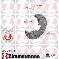 Stabdžių būgnas ZIMMERMANN 405.4103.20