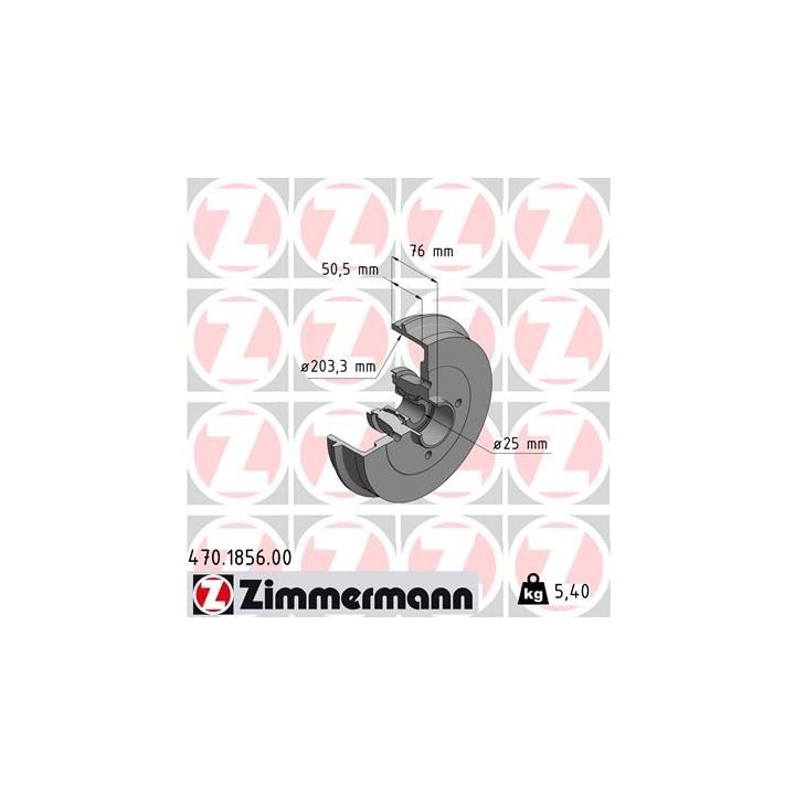 Stabdžių būgnas ZIMMERMANN 470.1856.00
