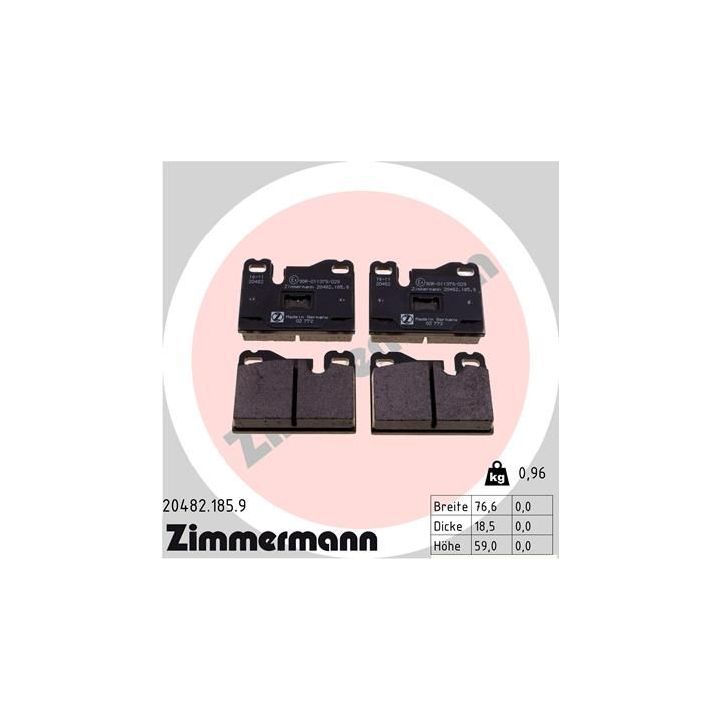 Stabdžių trinkelių rinkinys, diskinis stabdys ZIMMERMANN 20482.185.9