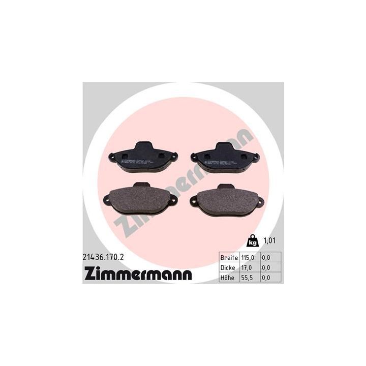 Stabdžių trinkelių rinkinys, diskinis stabdys ZIMMERMANN 21436.170.2