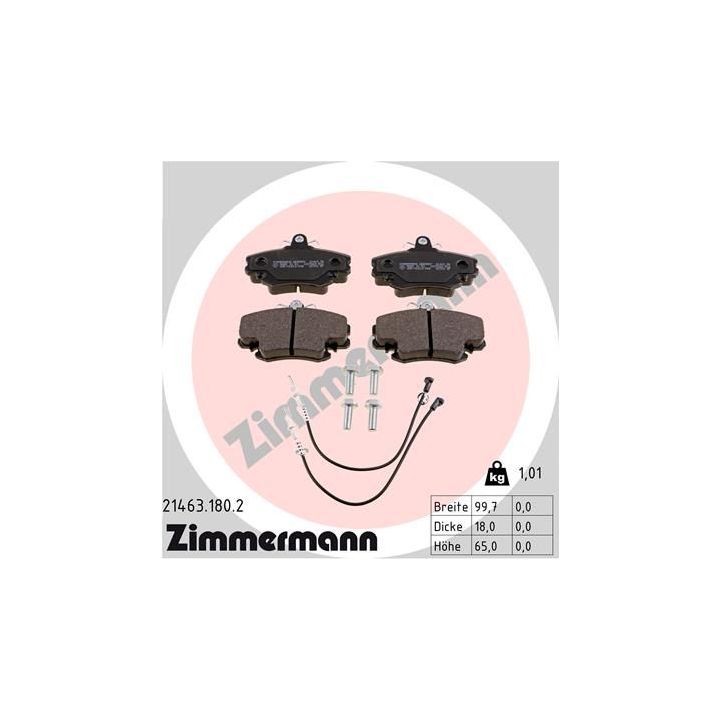 Stabdžių trinkelių rinkinys, diskinis stabdys ZIMMERMANN 21463.180.2