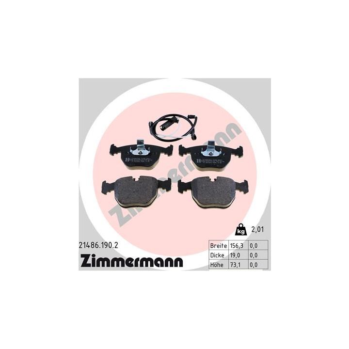Stabdžių trinkelių rinkinys, diskinis stabdys ZIMMERMANN 21486.190.2