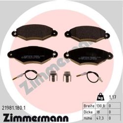 Stabdžių trinkelių rinkinys, diskinis stabdys ZIMMERMANN 21981.180.1