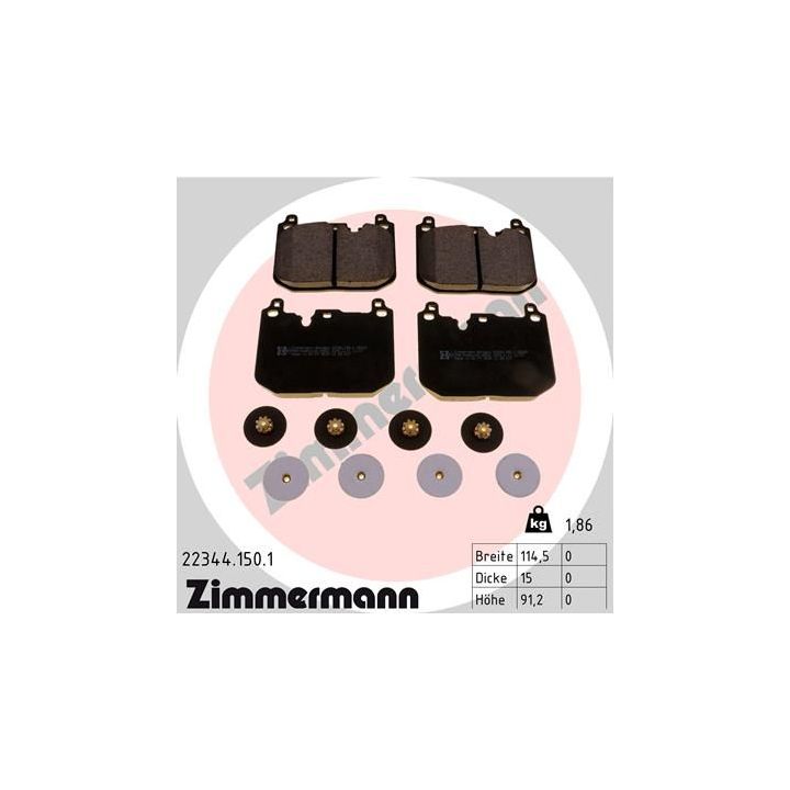 Stabdžių trinkelių rinkinys, diskinis stabdys ZIMMERMANN 22344.150.1