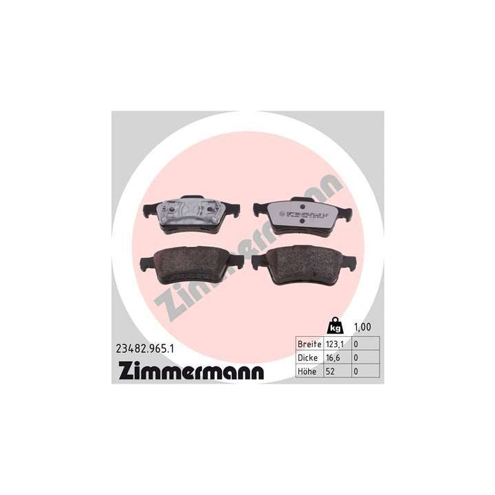 Stabdžių trinkelių rinkinys, diskinis stabdys ZIMMERMANN 23482.965.1