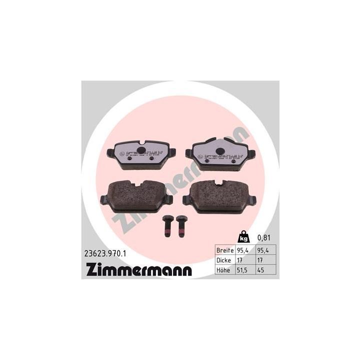 Stabdžių trinkelių rinkinys, diskinis stabdys ZIMMERMANN 23623.970.1
