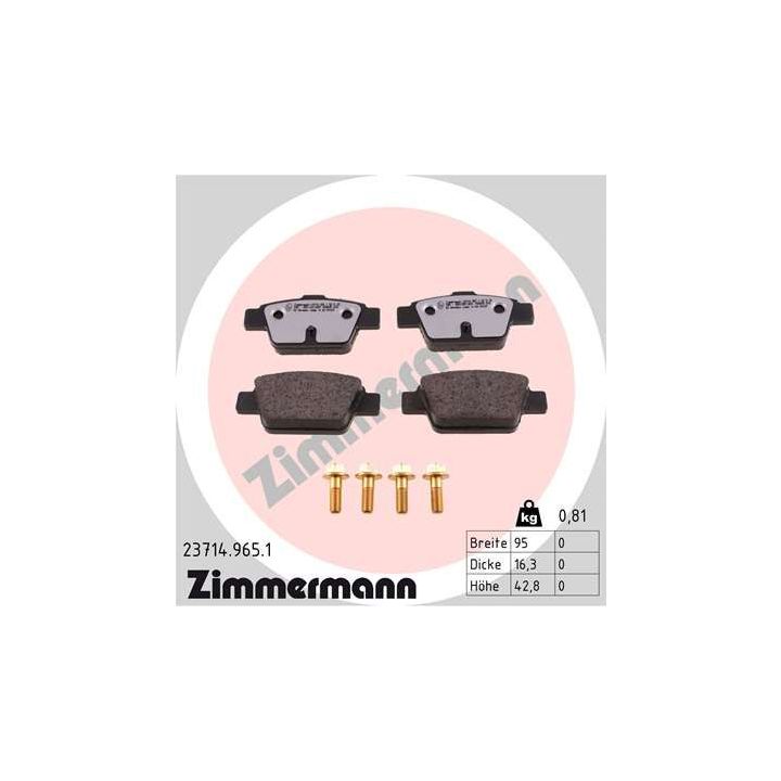 Stabdžių trinkelių rinkinys, diskinis stabdys ZIMMERMANN 23714.965.1