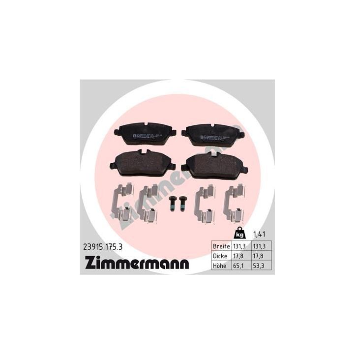 Stabdžių trinkelių rinkinys, diskinis stabdys ZIMMERMANN 23915.175.3