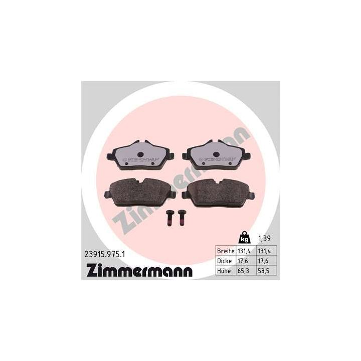 Stabdžių trinkelių rinkinys, diskinis stabdys ZIMMERMANN 23915.975.1