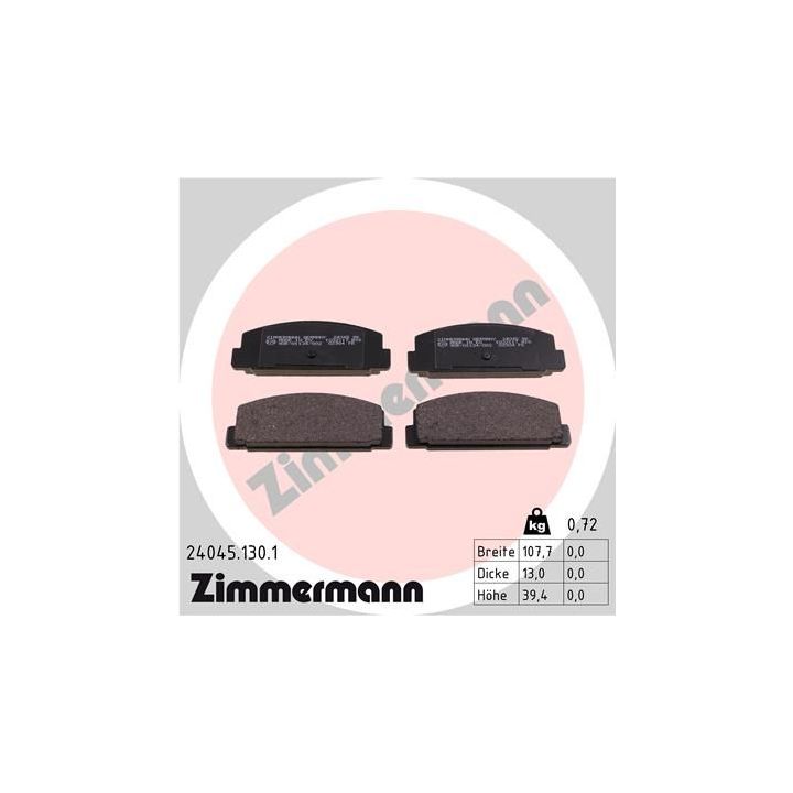 Stabdžių trinkelių rinkinys, diskinis stabdys ZIMMERMANN 24045.130.1