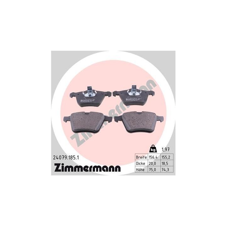 Stabdžių trinkelių rinkinys, diskinis stabdys ZIMMERMANN 24079.185.1