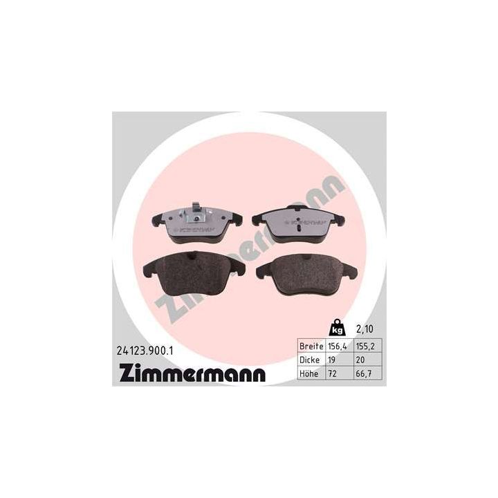 Stabdžių trinkelių rinkinys, diskinis stabdys ZIMMERMANN 24123.900.1