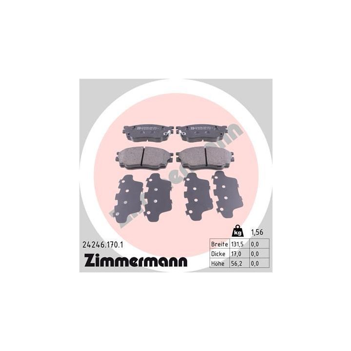Stabdžių trinkelių rinkinys, diskinis stabdys ZIMMERMANN 24246.170.1