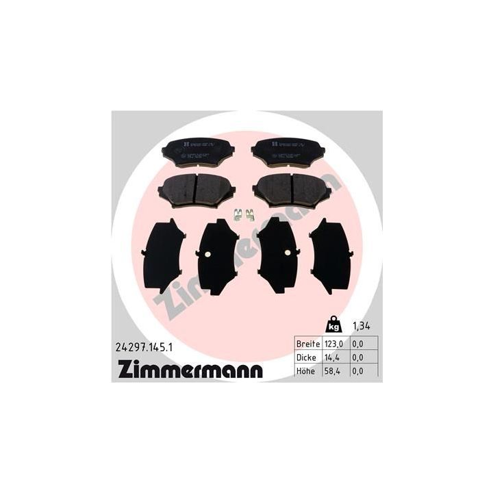 Stabdžių trinkelių rinkinys, diskinis stabdys ZIMMERMANN 24297.145.1