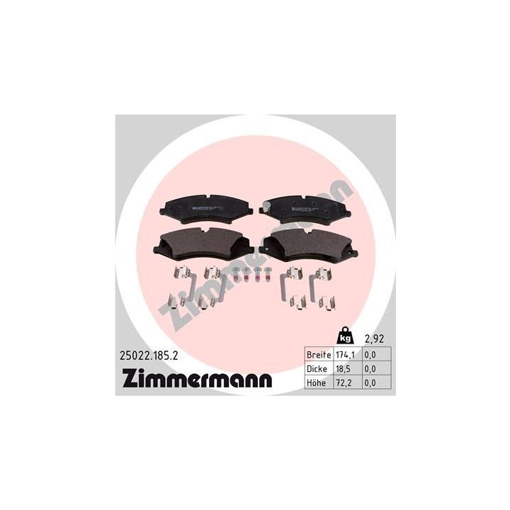 Stabdžių trinkelių rinkinys, diskinis stabdys ZIMMERMANN 25022.185.2